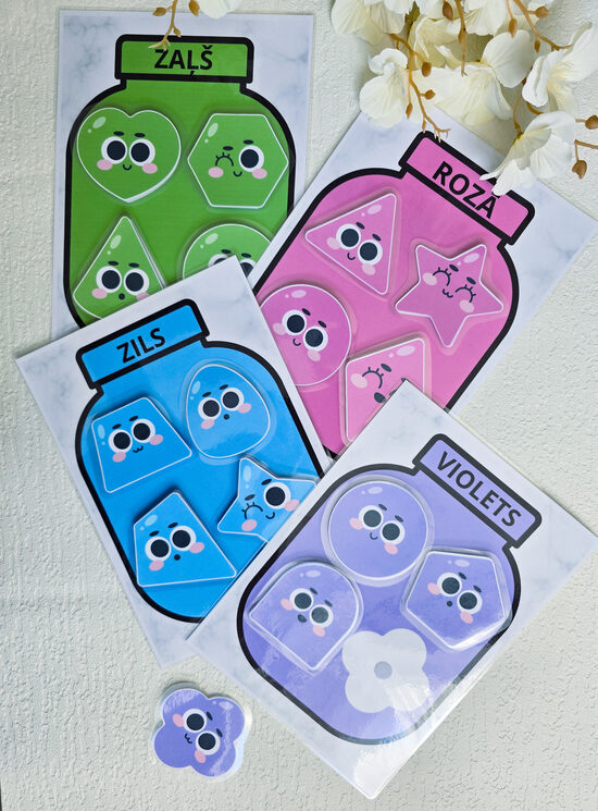 Lipekļu spēles - krāsu formas