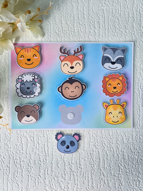 Lipekļu spēle - dzīvnieku sejiņas