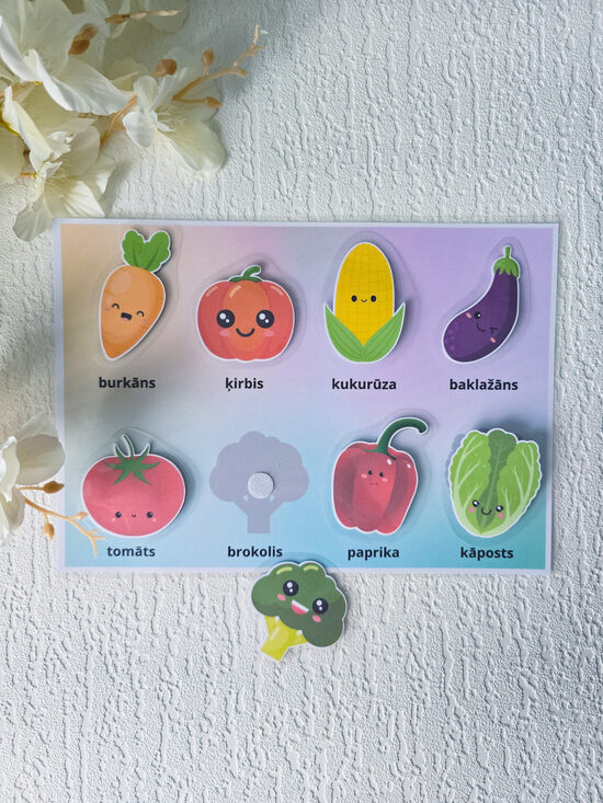 Lipekļu spēle - dārzeņi