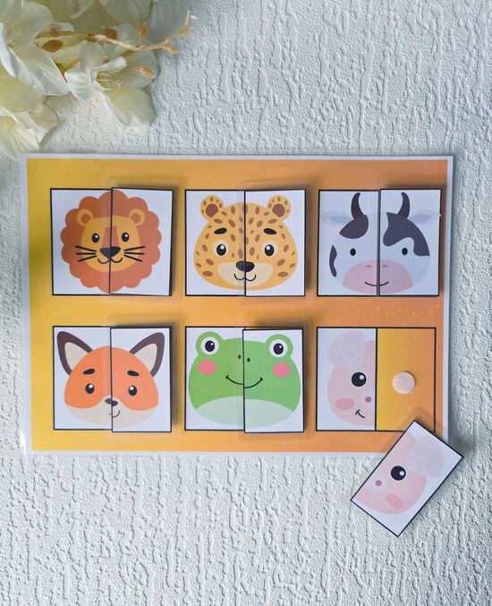 Lipekļu spēle - dzīvnieku puzle