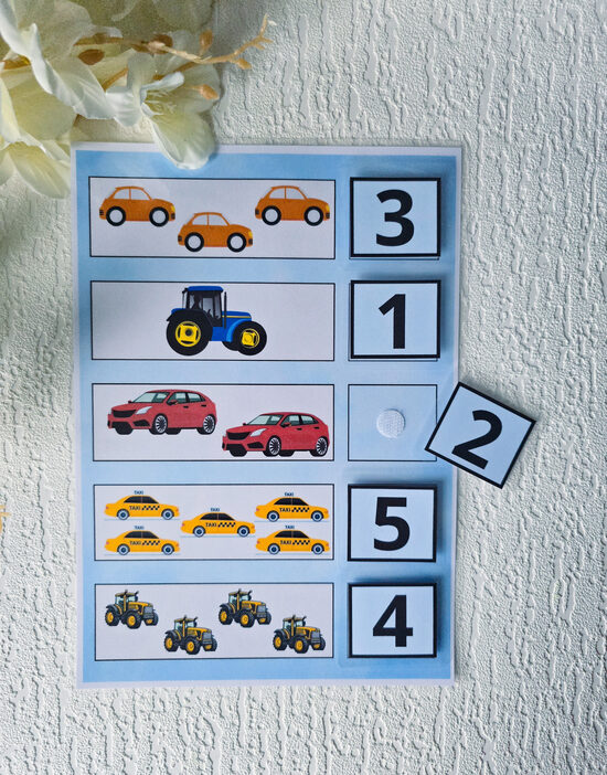 Lipekļu spēle - skaitīšana lidz 5