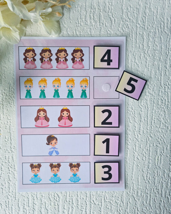 Lipekļu spēle - skaitīšana lidz 5