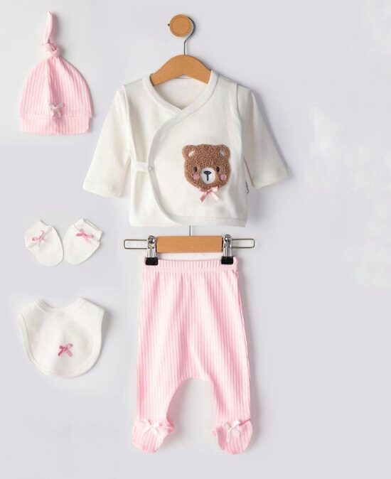 Komplekts 5in1 rozā/balts