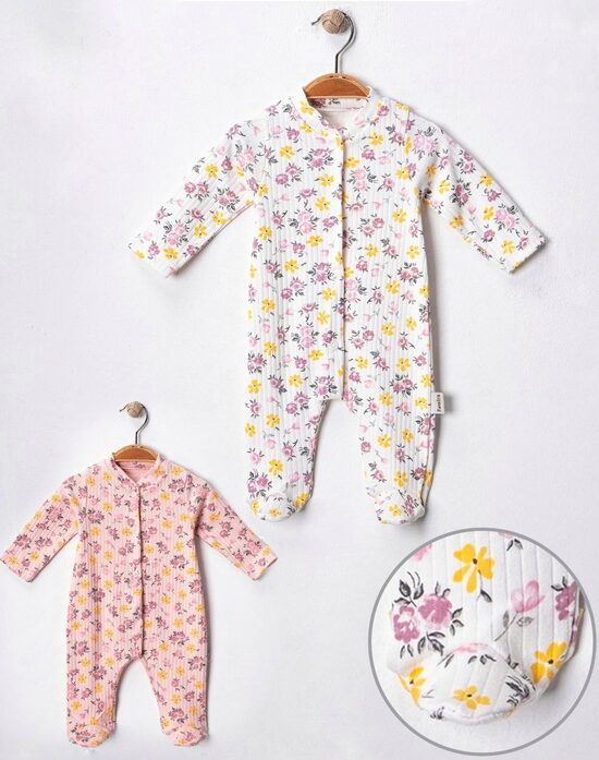 Pidžama rozā ar ziedu rakstu