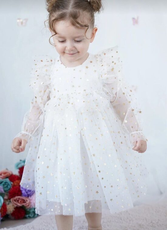 Balta tilla kleita ar zvaigznītēm
